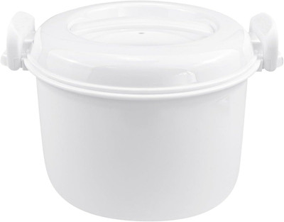 DOERDO Microwave Rice Cooker round Microwave Food Container Vegetable Steamer Po