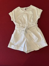 Kids White Habitual Shorts Romper In Size 10 With A Tied Waist