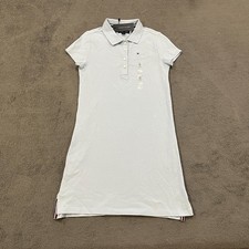 Tommy Hilfiger Classic Pique Light Blue Button Short Sleeve Polo Dress Kids Sz M