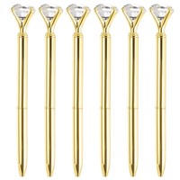 Schwarz Tinte Kugelschreiber 6 Pack Metall Stift 1.0Mm Mittel Stil 1 Golden