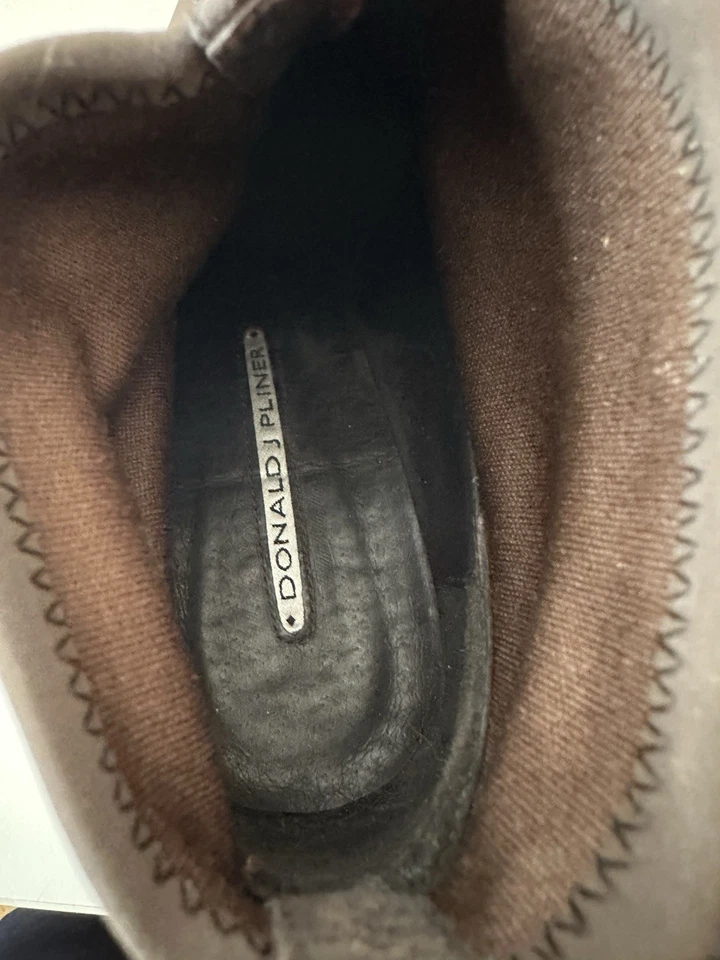 Botas de tacón DONALD J PLINER para mujer talla 7 cuero marrón punta al tobillo nuevas sin caja Foto 4 de 4