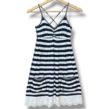 VTG Abercrombie & Fitch Womens Y2K Babydoll Lace Hem Tank Dress M Elena Gilbert