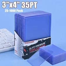  3"x4" Topload Card Holder 35PT Hard Plastic Card Sleeves Trading Cards 25-1000 
