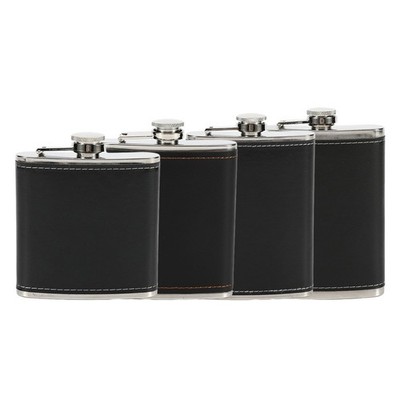 Zuverlässige und sichere Weinflasche mit schwarzem Leder 6oz 7oz 8oz 9oz Option