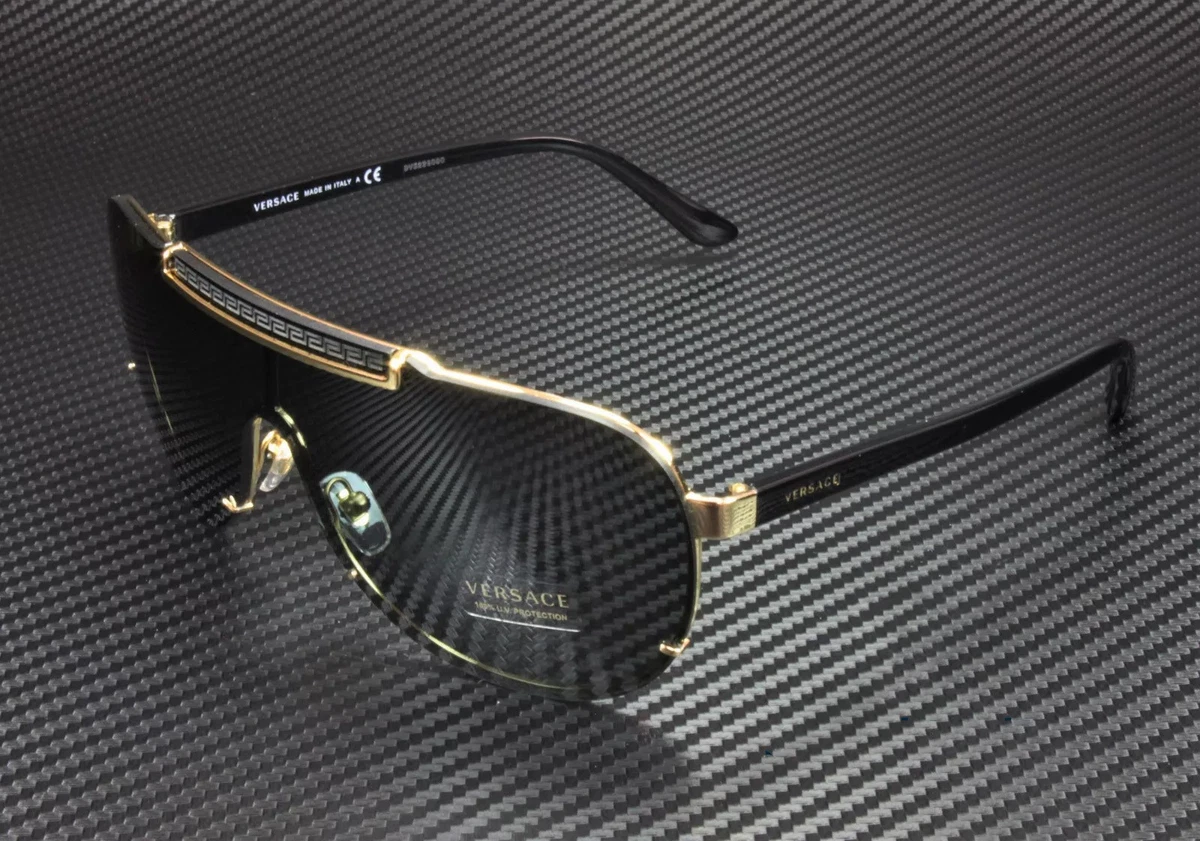 VERSACE Suglasses VE2140 1002 Pilot Aviator Greca Shield Black Designer Amazon.com: Versace Women main image 3