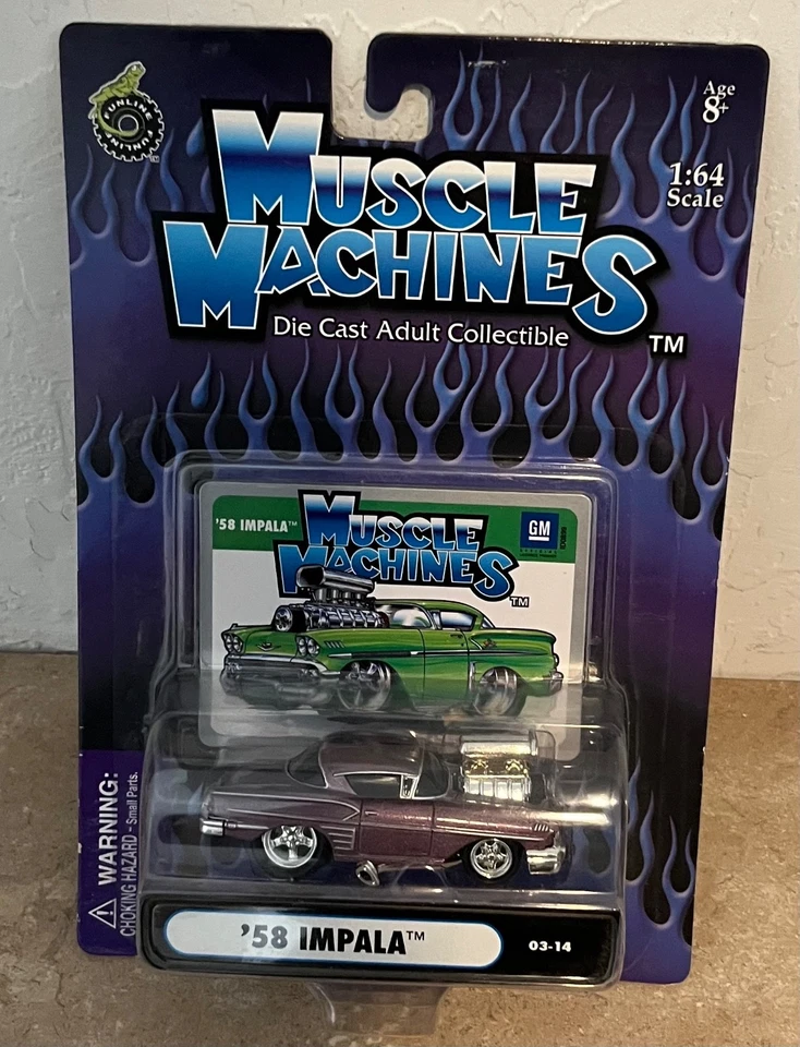 Veículo Funline 2003 Muscle Machines Purple '58 Impala Diecast 1:64 03-14 - Imagem 3 de 4