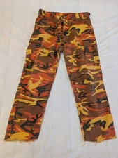 Rothco BDU Cargo Pants Mens 34-36 Regular Orange Camo Storm Tactical Military