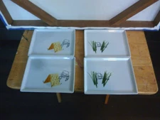 CB2 OLIVER SNACK PLATES- 2 CRACKER TENT--2 CHIVE   5x6.5 IN.          NWOT