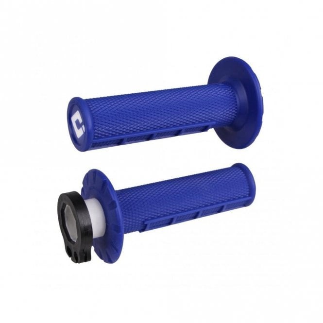 ODI Lock-On 2T/4T Half Waffle MX Motocross Grips - Blue