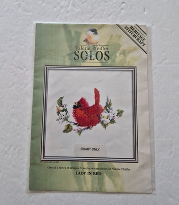 Lady In Red Bird Valerie Pfeiffer Heritage Stitchcraft Cross Stitch Pattern
