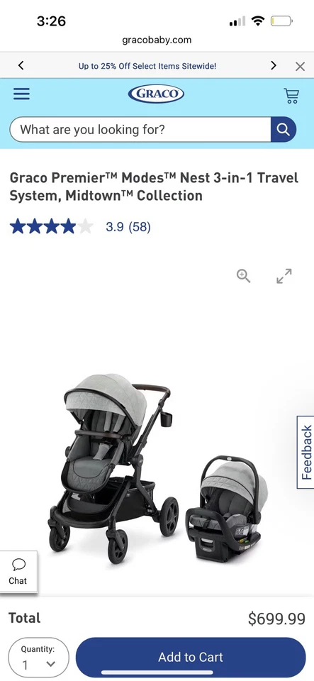 Graco Premier Modes™ Nest 3-in-1 Travel System, FRONT WHEEL Replacement Part* - Image 4 of 4
