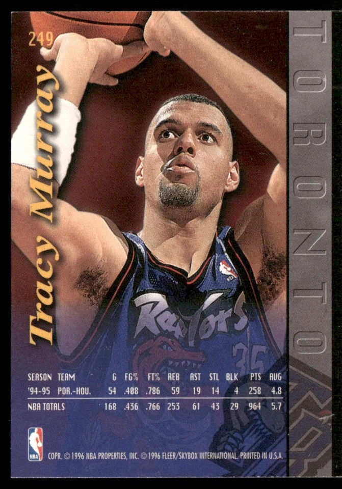 1995-96 ULTRA TRACY MURRAY TORONTO RAPTORS #249 - Image 2 of 2