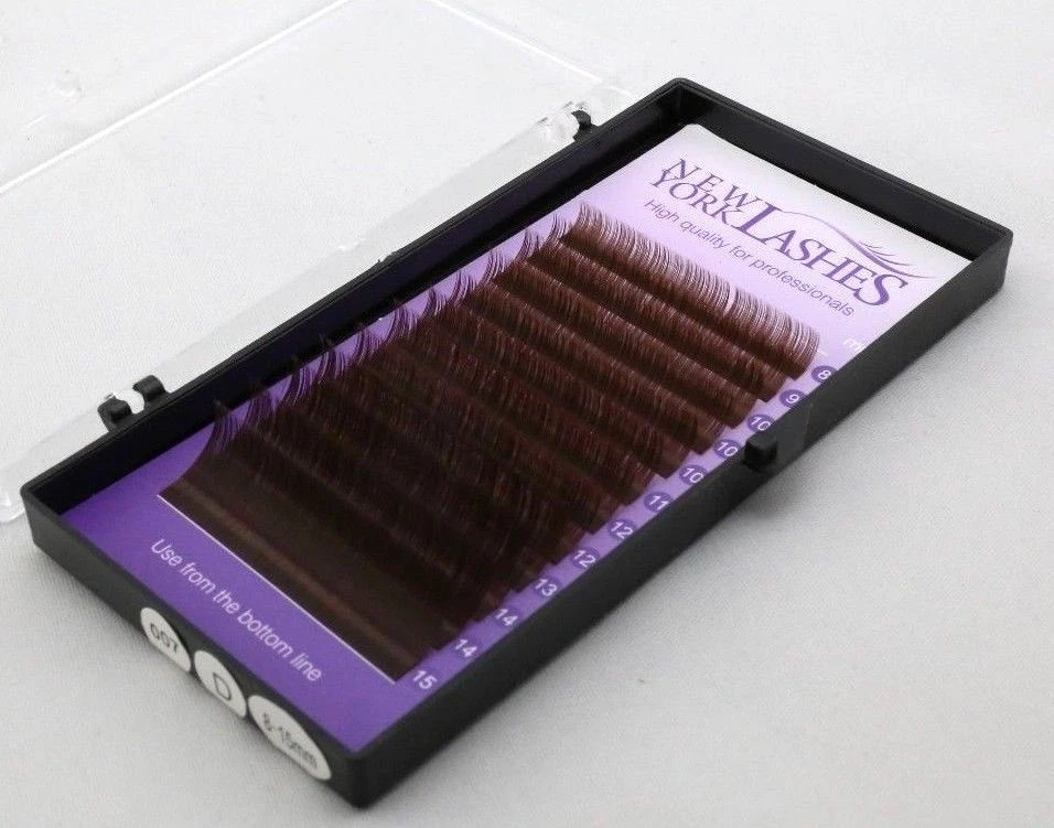 Chocolate Brown mix Lash Individual Eyelash Extensions D curl 0.07 - Image 2 of 3