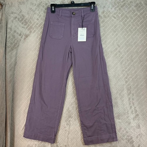 Pull & Bear Jeans Womens S Denim Lavender Purple Baggy Straight Leg Mid Rise