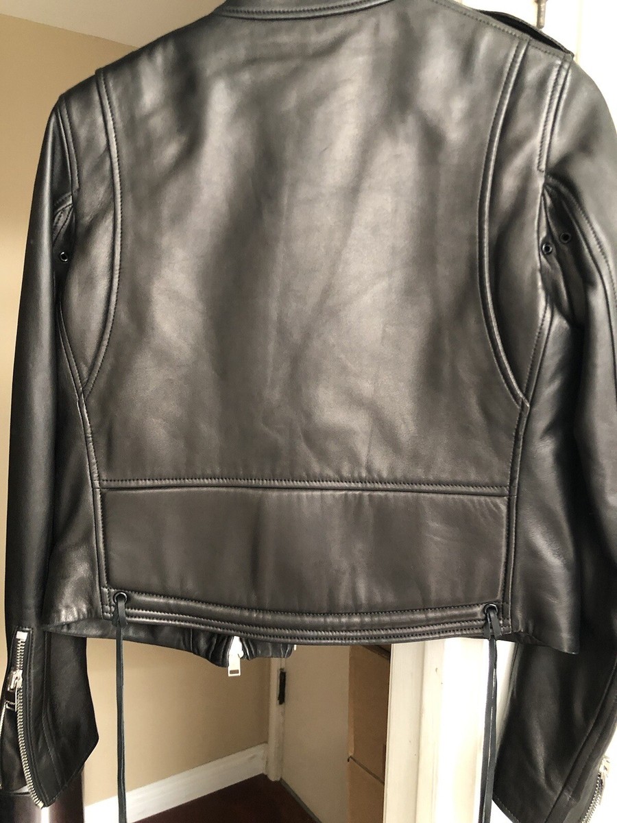 レザージャケット・コート Saint Laurent Vintage Leather And Shearling Biker Jacket biker jacket in vintage leather and shearling | Saint