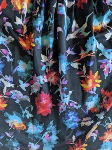 Ruff Hewn Grey Women's Boat Neck Blouse Size 1X Black & Bright Floral Colors! - Picture 4 of 12