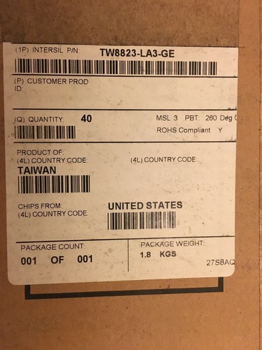 qty 40 Intersil TW8823-LA3-GE IC nuevo en caja - Imagen 4 de 4