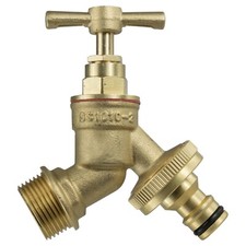 1/2" outdoor garden watering brass bib tap optional 15mm copper pipe wallplate
