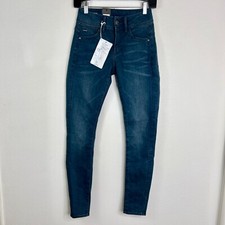 G-Star Raw Womens Lynn Mid Skinny Jeans W25 L30 Dark Blue Dk Aged Wash
