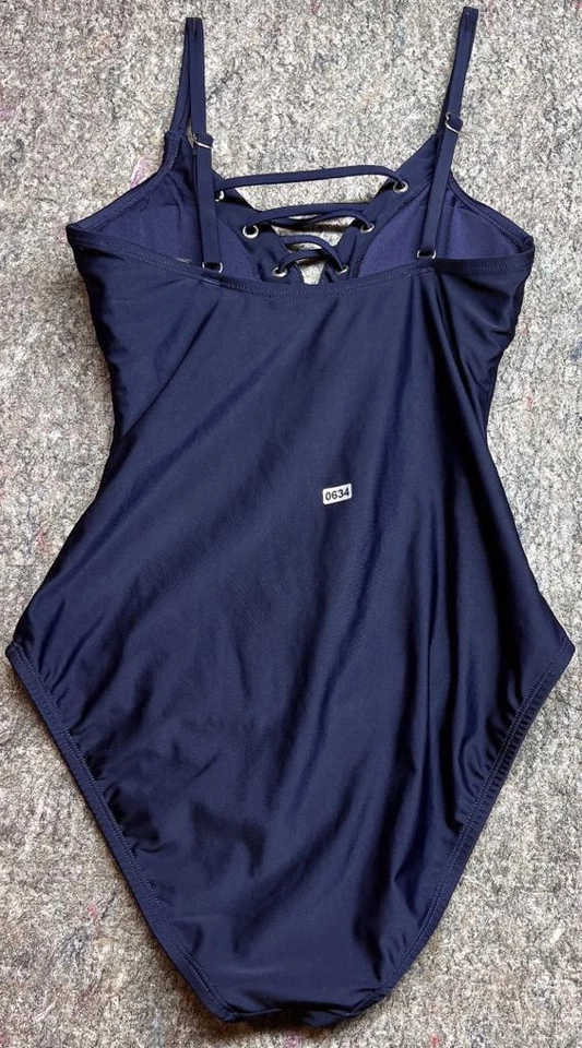 Traje de baño Nautica para mujer 1 pieza con cordones azul acolchado talla M Foto 2 de 4