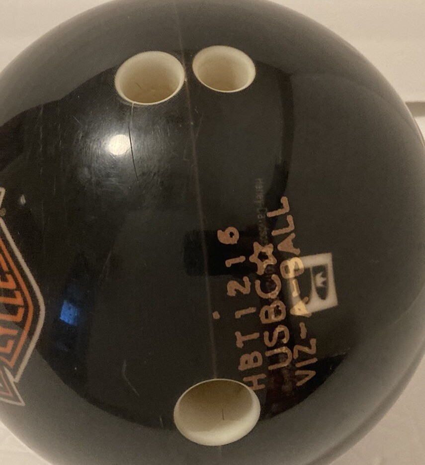 Brunswick Viz-A-Ball Harley Davidson Cycles Bowling 8lb Cracked