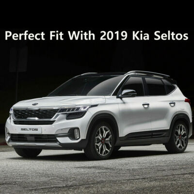 4pc Vent Visor Set 4-Piece Smoke Tinted Window Visor Set For 2019-2024 Kia Seltos - Acrylic Sun Vent Deflectors Kia Seltos Vent Visors