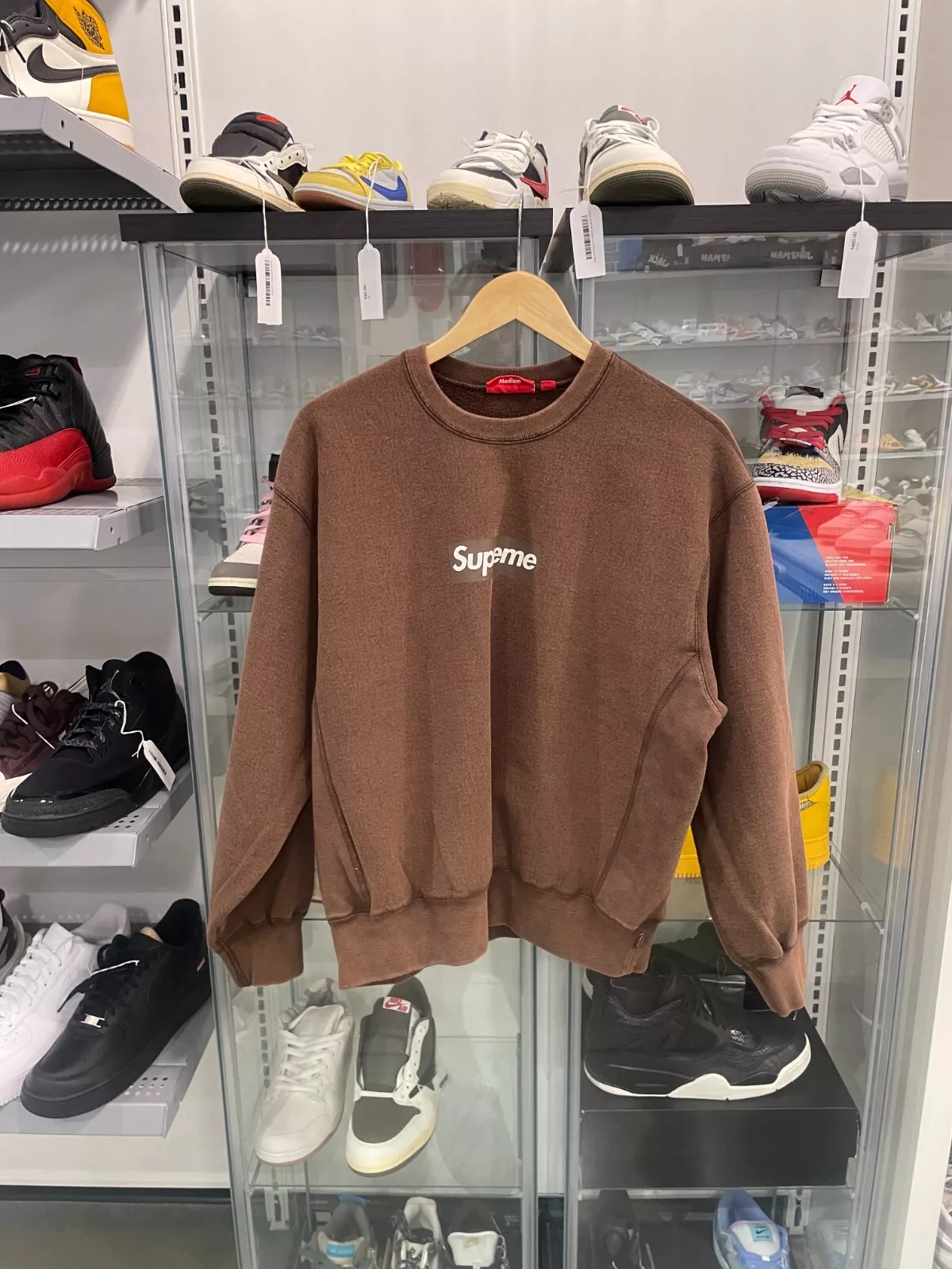 Logo Supreme Box col rond marron taille L NEUF ENVOI RAPIDE