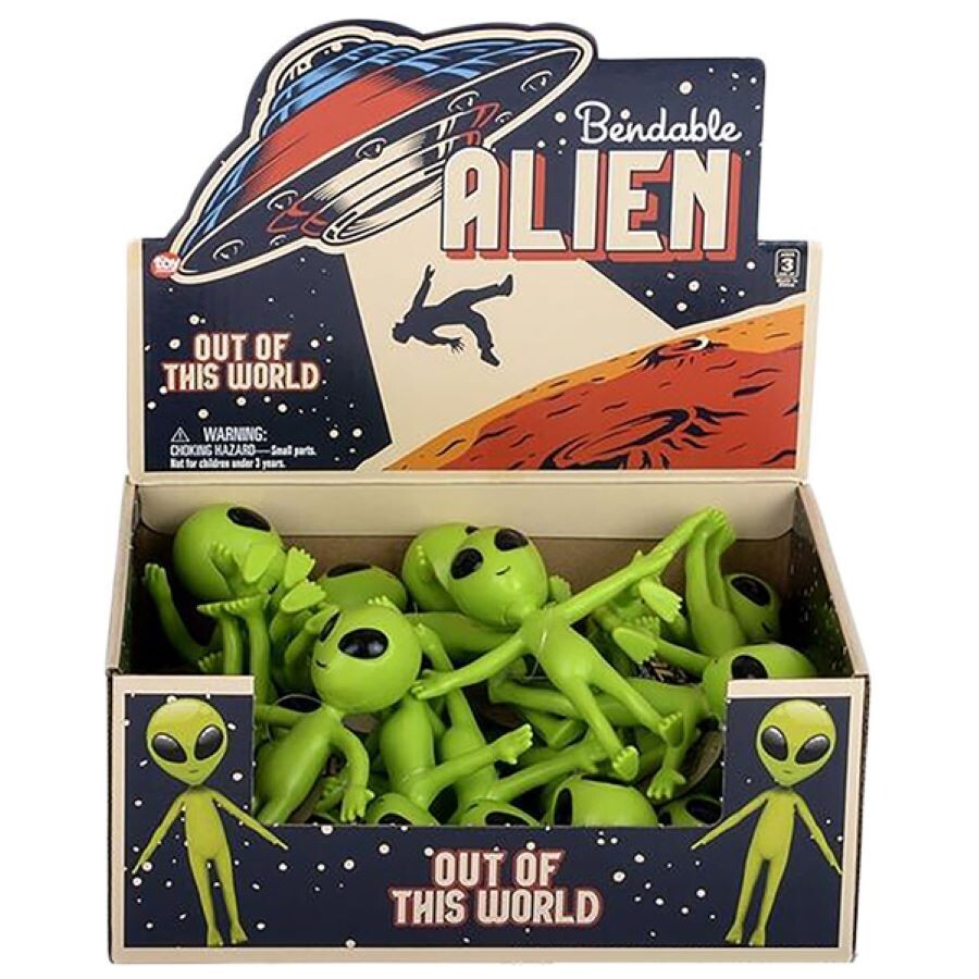 Aliens - Bendable - 4 Inch Poseable Green Alien Fun - Cool Cute