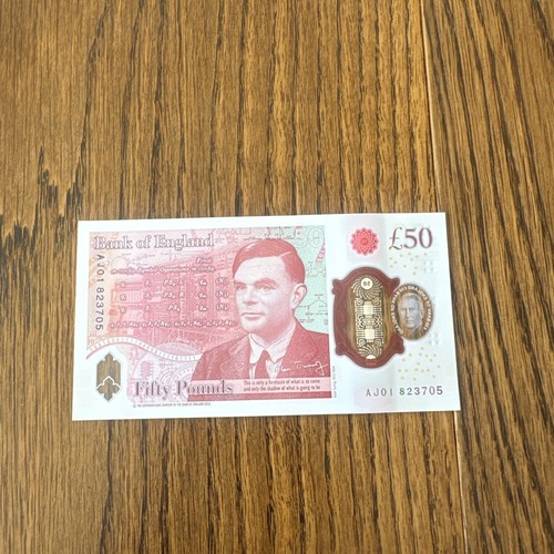 Postfrische King Charles III £ 50 Banknote Fifty Pound Note First-Run AJ01 AJ01 823705