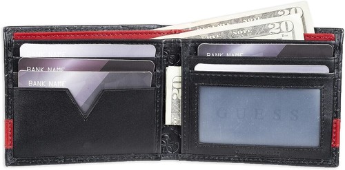 Guess Men Leather Slim Bifold Wallet RFID SECURITY Gifts Father's Day Birthday - Picture 9 of 9