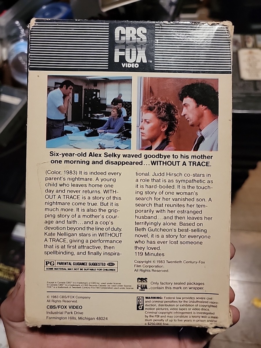 Without A Trace 1983 VHS Extremely Rare Hard To Find Original
