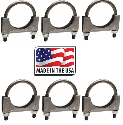 1-7/8'' Heavy Duty Muffler Clamp (6 pc) GM Style - 3/8 U BOLT - MADE IN USA 1 7/8