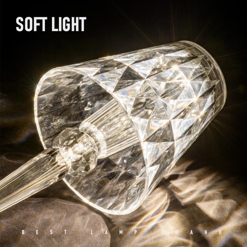 Neu LED Kristall Tischlampe RGB Diamond Nachtlicht Touch Atmosphäre Lampe USB - Bild 9 von 17
