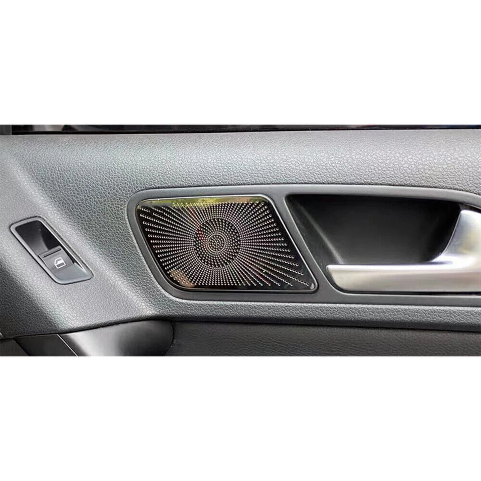 Cubierta de anillo de altavoz de puerta interior apta para Volkswagen Tiguan 2010-16 acero negro Foto 4 de 4