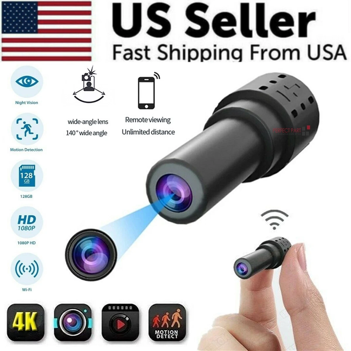 WiFi Wireless Spy 4K Mini Camera Pinhole DIY Hidden HD Screw IP DVR Nanny  Cam