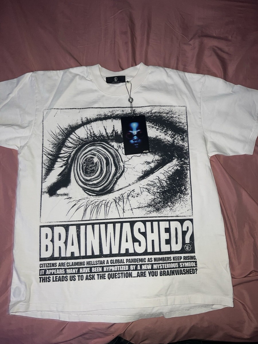 正規品Hellstar brainwashed NFC反応 NEW Hellstar Studios Brainwashed T-Shirt Size Small AUTHENTIC SCAN