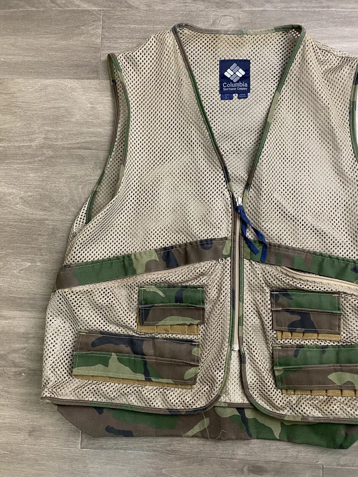 Columbia Sportswear Camuflaje Oliva Pesca Utilitario Chaleco Para Hombre Talla L Pesca De Colección Foto 2 de 4