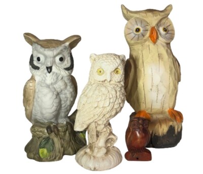 4 Beautiful Owl Statues