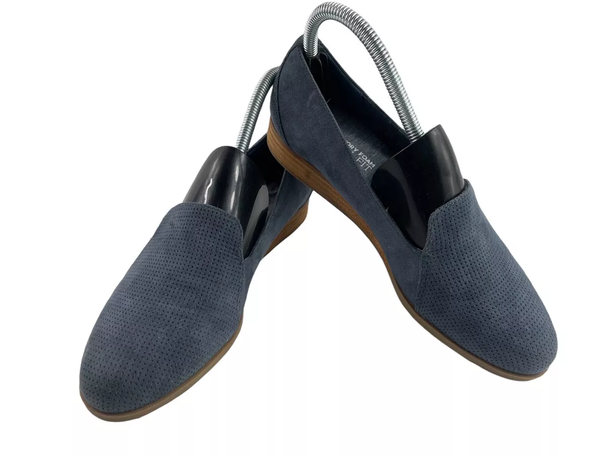 Dr Scholl s Dawned Women Shoes Blue 7M Perforated Suede Comfort