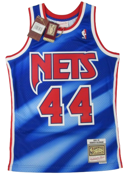New 1990-91 Derrick Coleman #44 Nets Mens Mitchell & Ness Swingman
