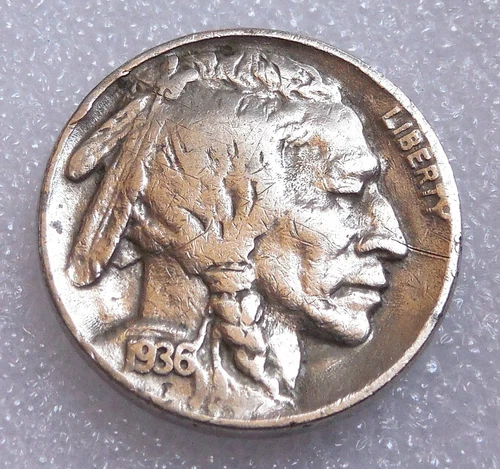 1936 P  BUFFALO NICKEL ~ Full DATE And Full HORN ~ Great Old Coin F/XF Condition