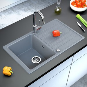 BERGSTROEM granito fregadero cocina desagüe lavadero 765x460 gris | eBay