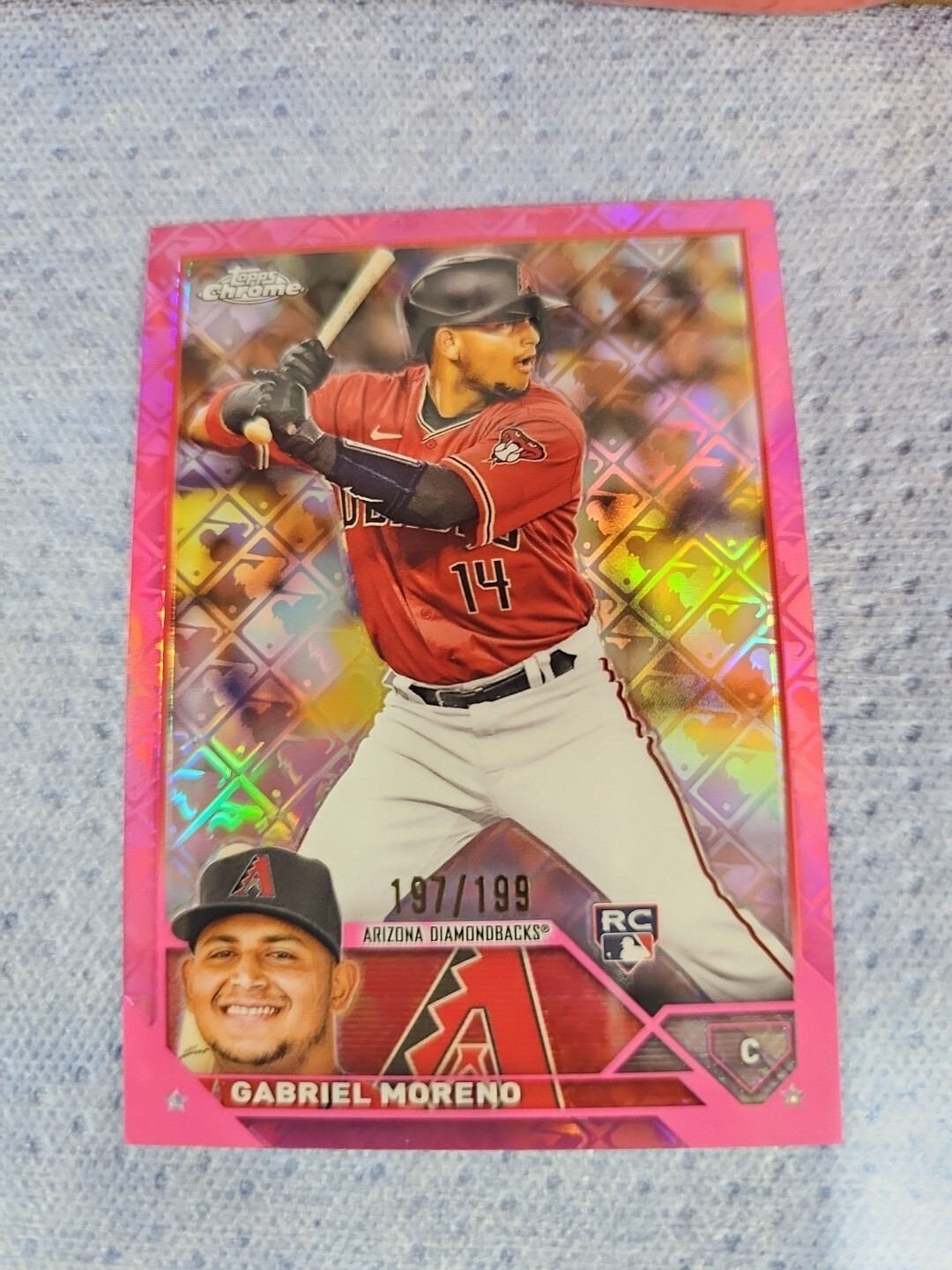 2023 Topps Chrome Logofractor Gabriel Moreno RC PINK #197/199 Parallel