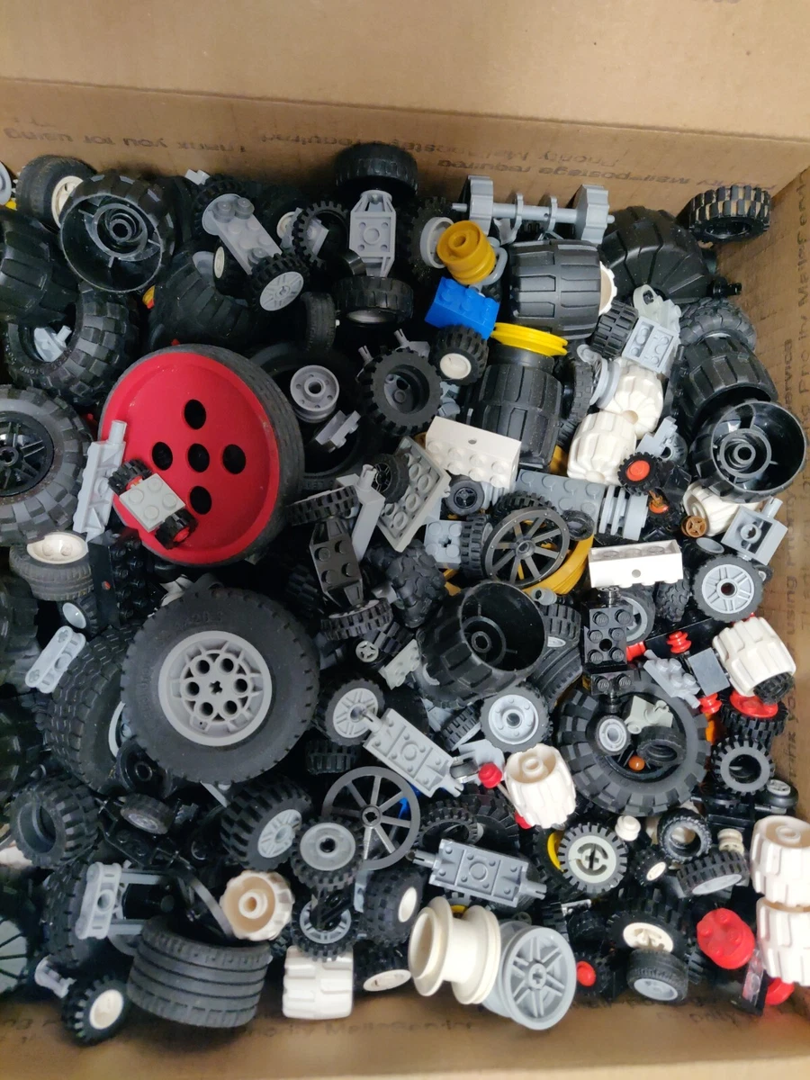LEGO Bulk lot WHEELS 7Lb 11Oz Tires Axles Car Vehicle Lots of