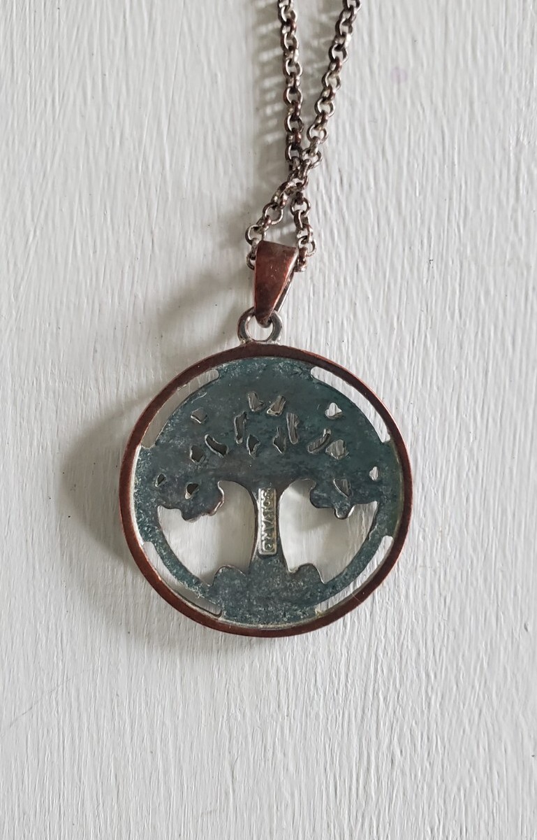 Vintage Solvar Signed Rhinestone Tree Pendant Nec… - image 5