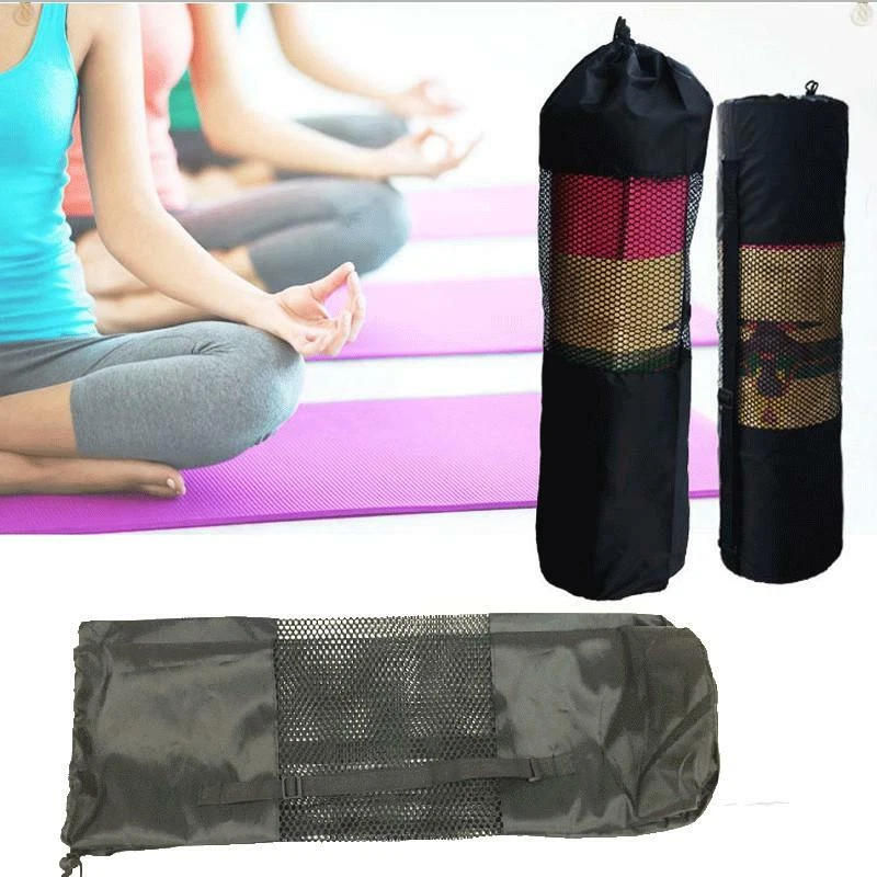 Black Waterproof Yoga Mat Mesh bag with strap- Pilates & yoga Mat Carrier