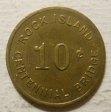Rock Island Centennial Bridge (Illinois) transit token - IL760N