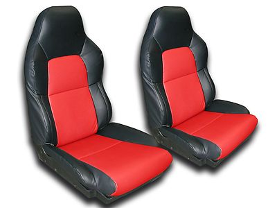 for 1994-1996 CHEVY CORVETTE C4 IGGEE S.LEATHER CUSTOM FIT 2 FRONT SEAT COVERS