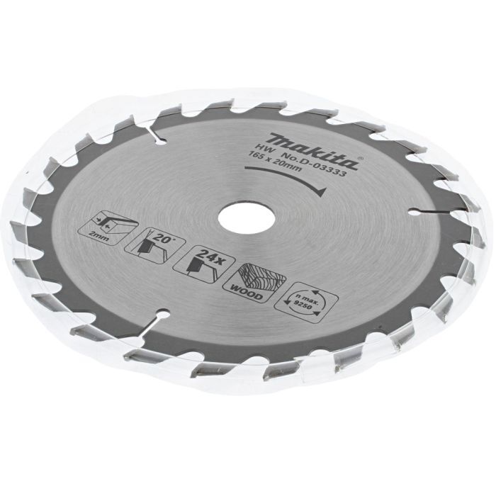 Makita TCT Saw Blade 165mm x 20mm, 24 T - OEM No. D-03333