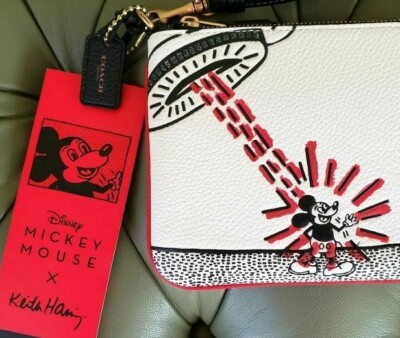 COACH DISNEY MICKEY MOUSE x KEITH HARING HIGHLINE TOTE + WRISTLET